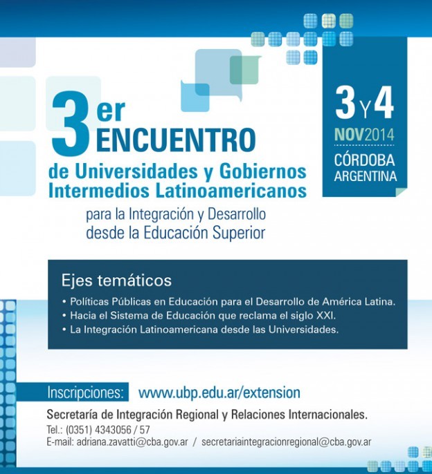 3º Encuentro entre Universidades y Gobiernos Intermedios Latinoamericanos en Córdoba